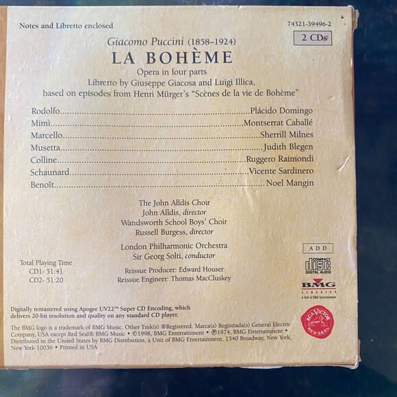 La Boheme by Luciano Pavarotti (CD, 1990) Brand New SEALED - Picture 2 of 4